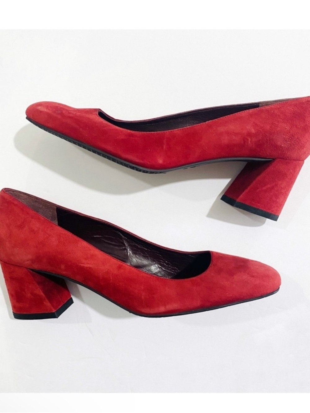 Stuart Weitzman suede red heels